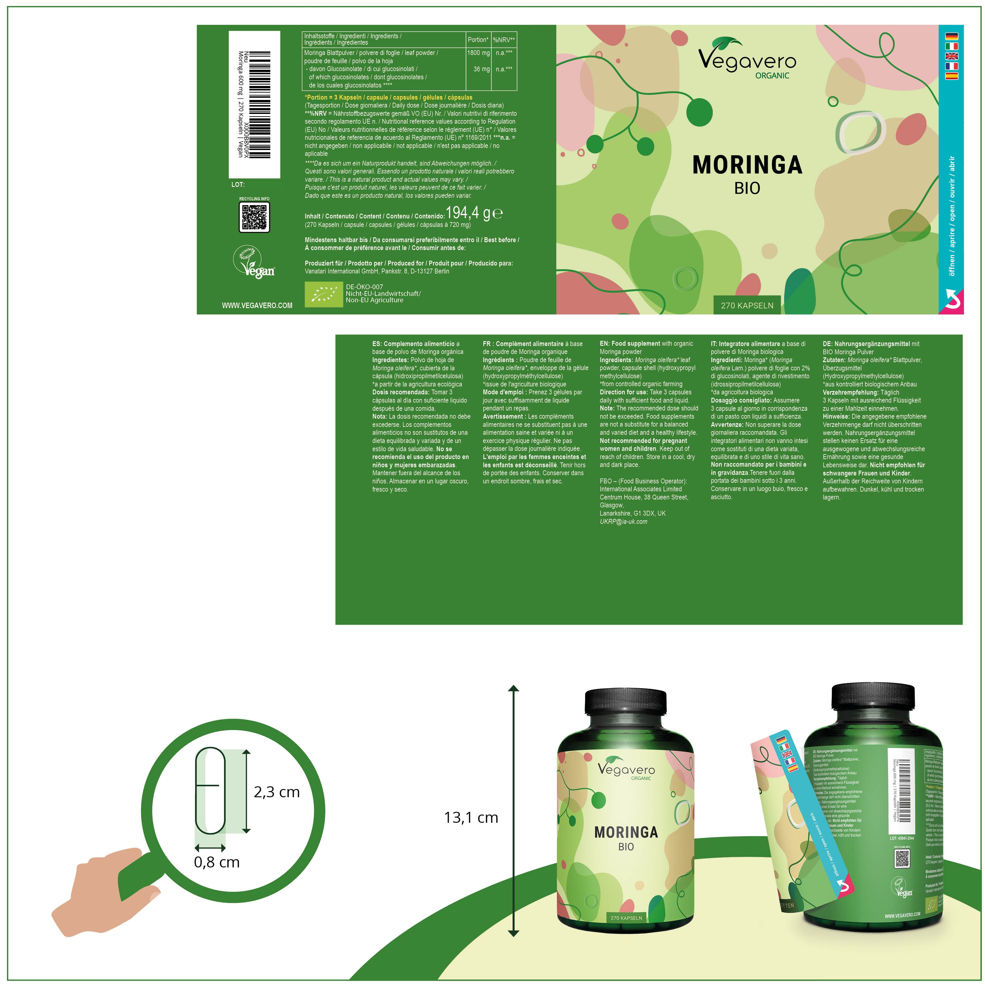 Moringa Oleifera Kapseln Bio