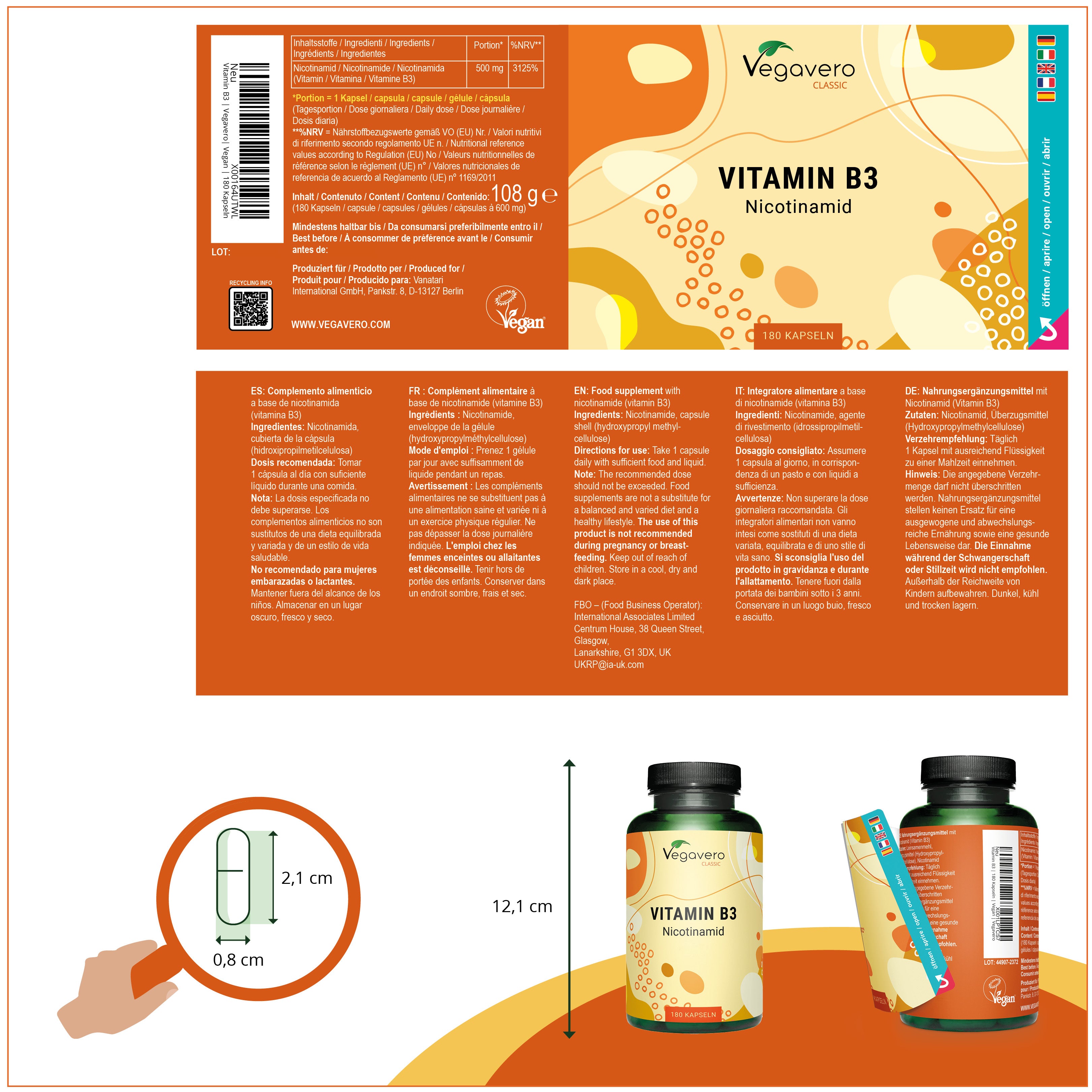 Vitamin B3 (Nicotinamid) Kapseln