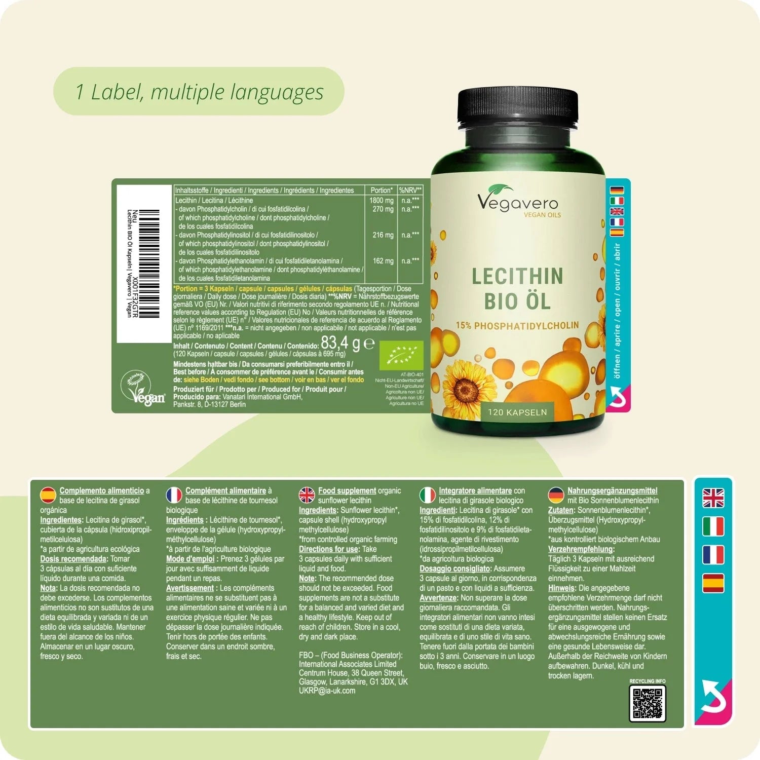 Lecithin Öl Kapseln Bio