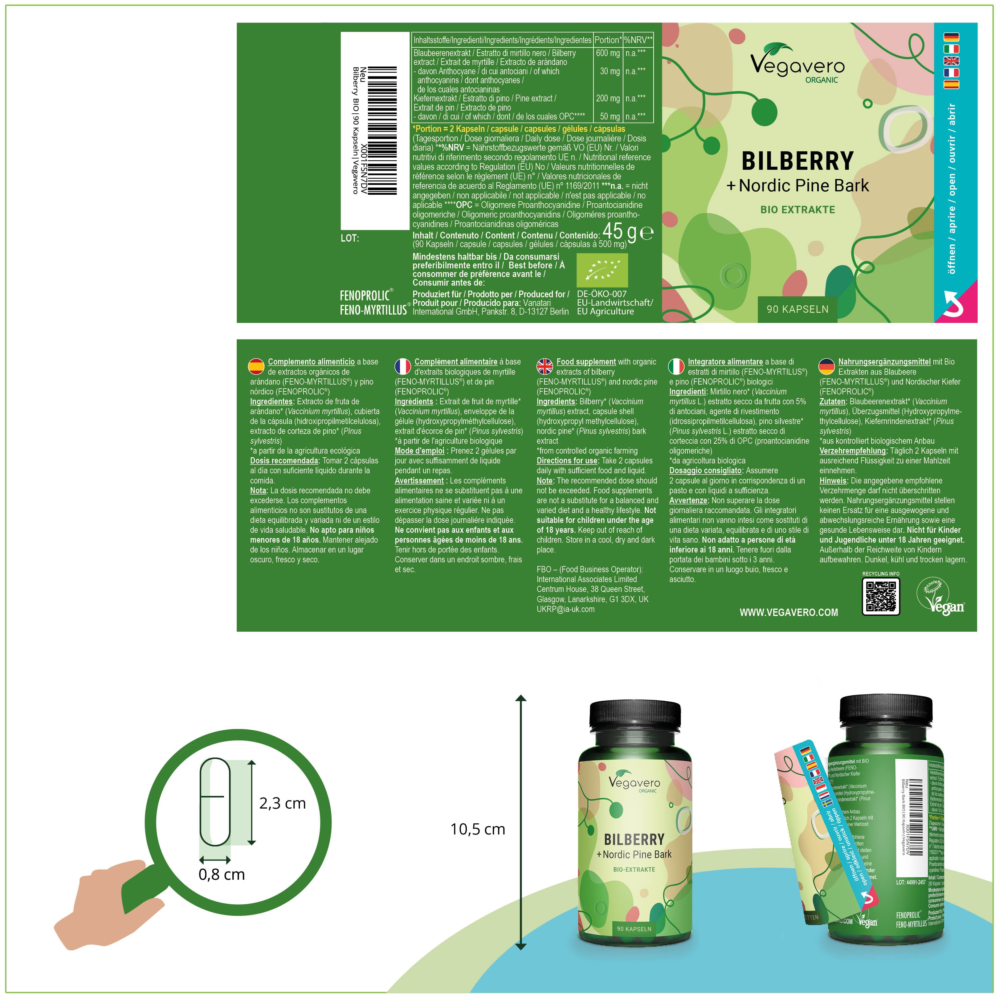 Bilberry & Pine Bark Extracts Capsules Organic