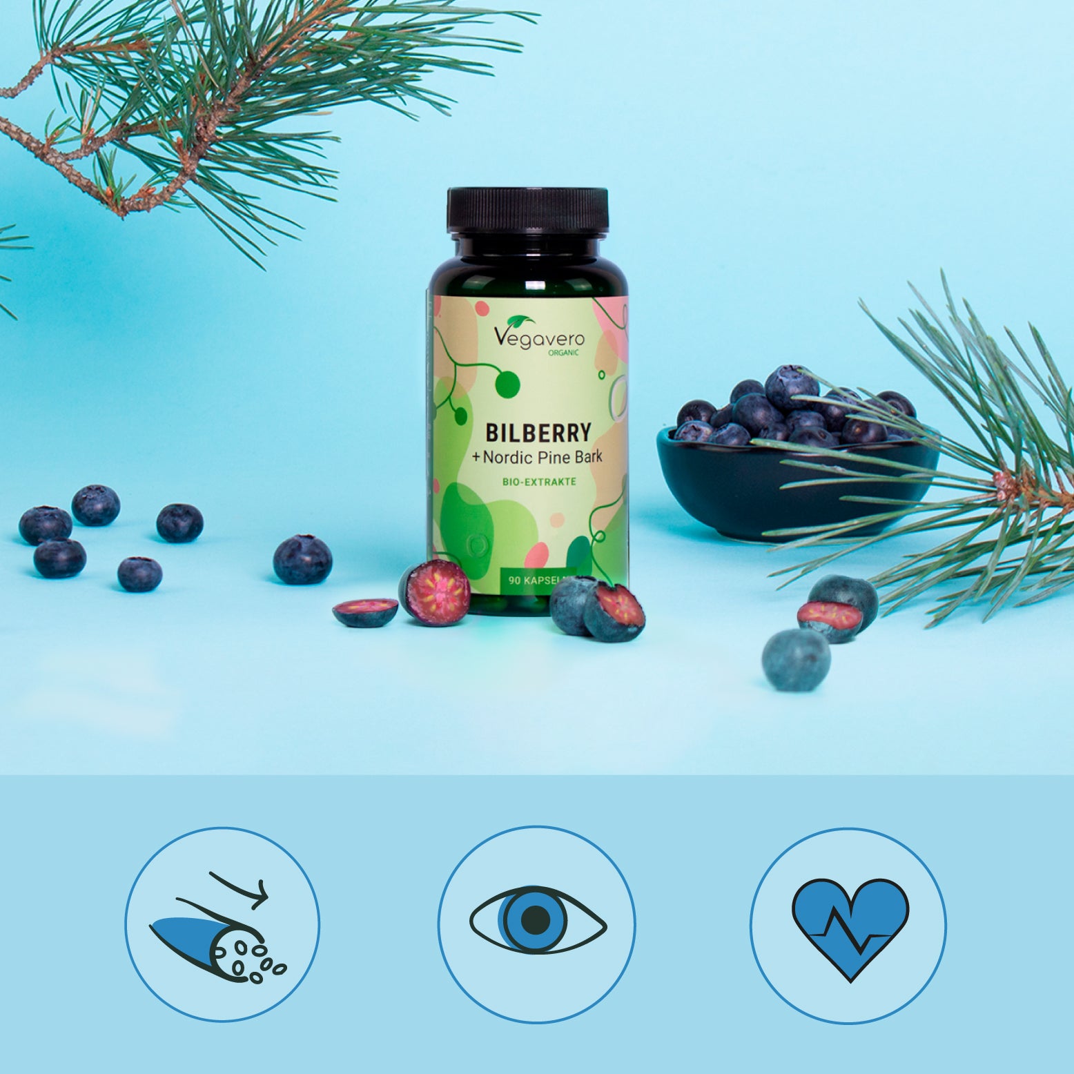 Bilberry & Pine Bark Extracts Capsules Organic