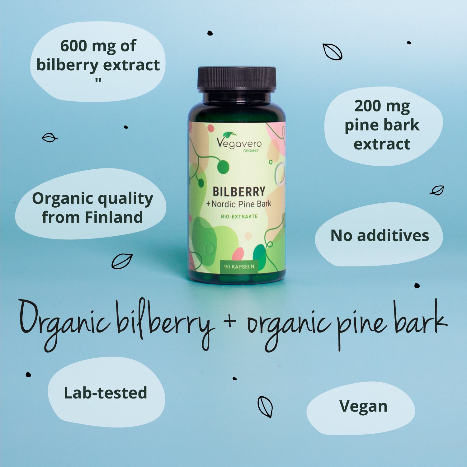 Bilberry & Pine Bark Extracts Capsules Organic