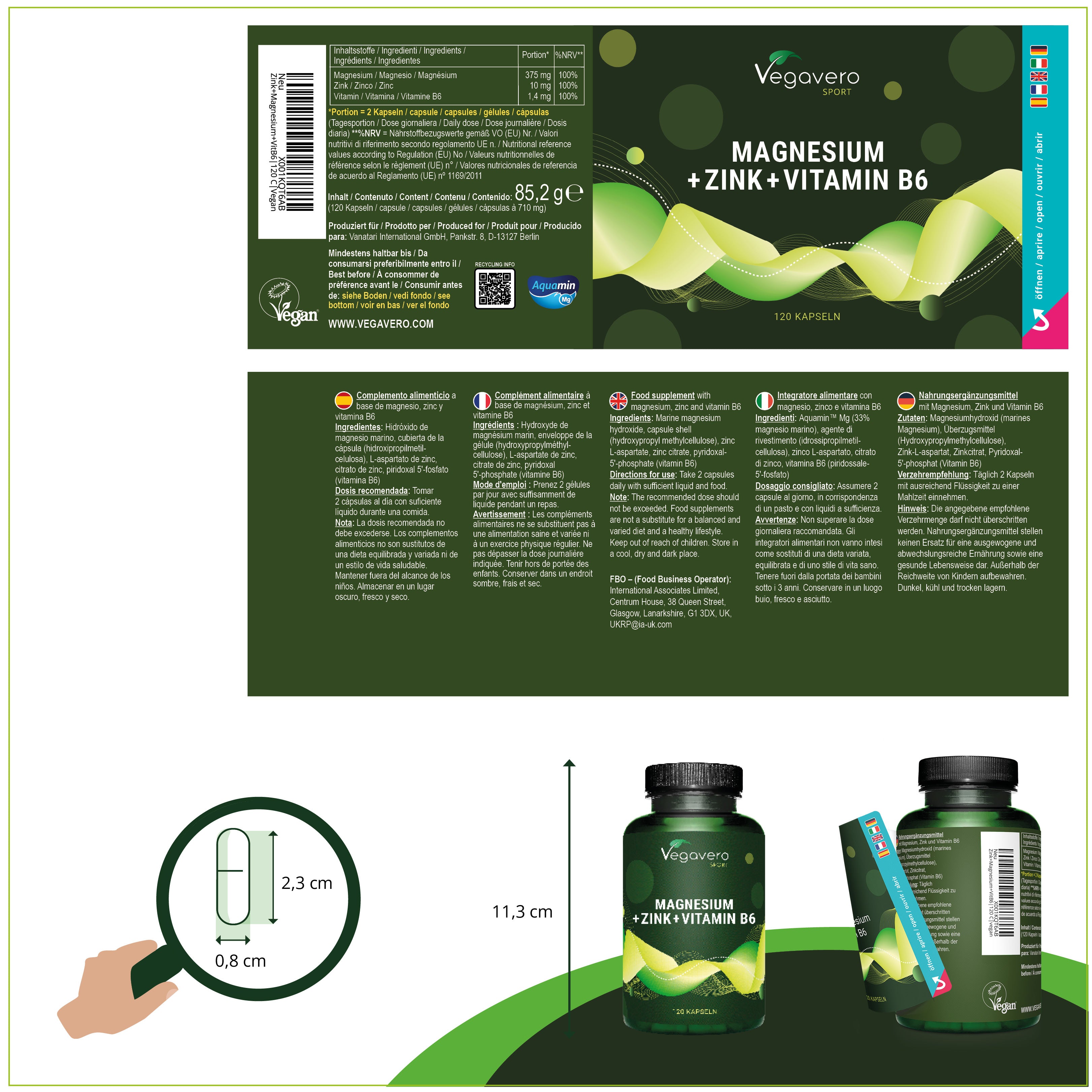 ZMA Capsules: Zinc + Magnesium + Vitamin B6