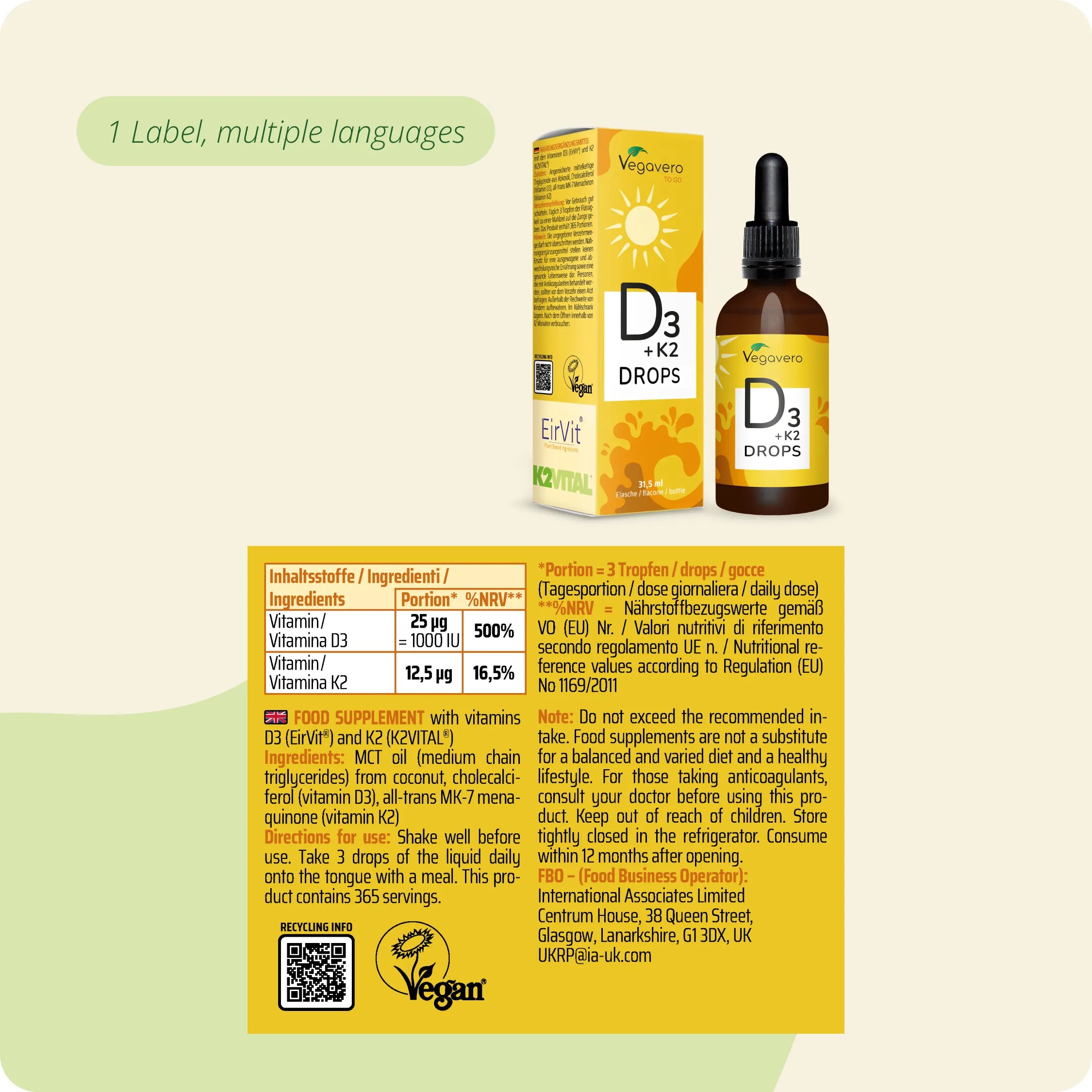 Vitamin D3 + K2 Tropfen