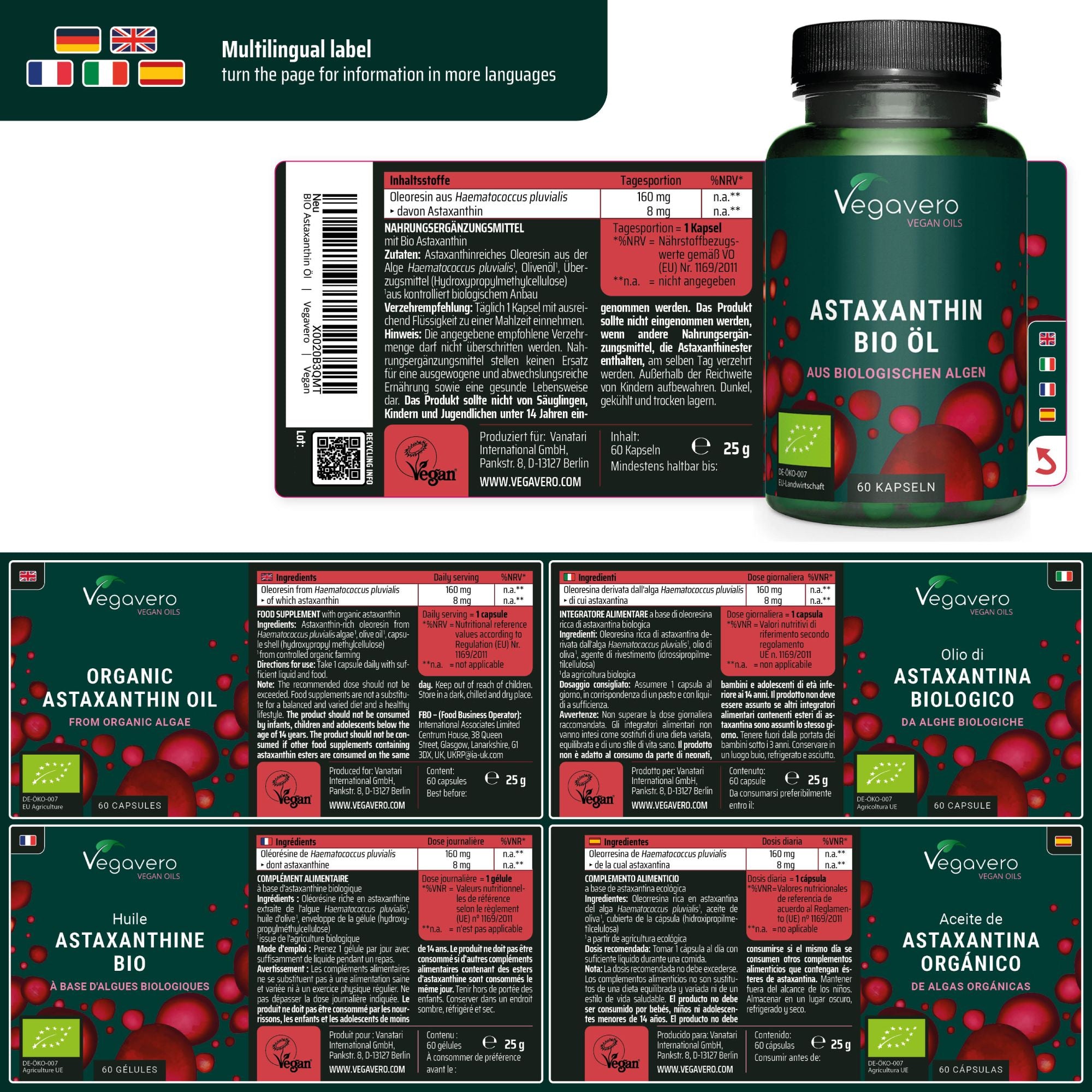 Astaxanthin Öl Kapseln Bio