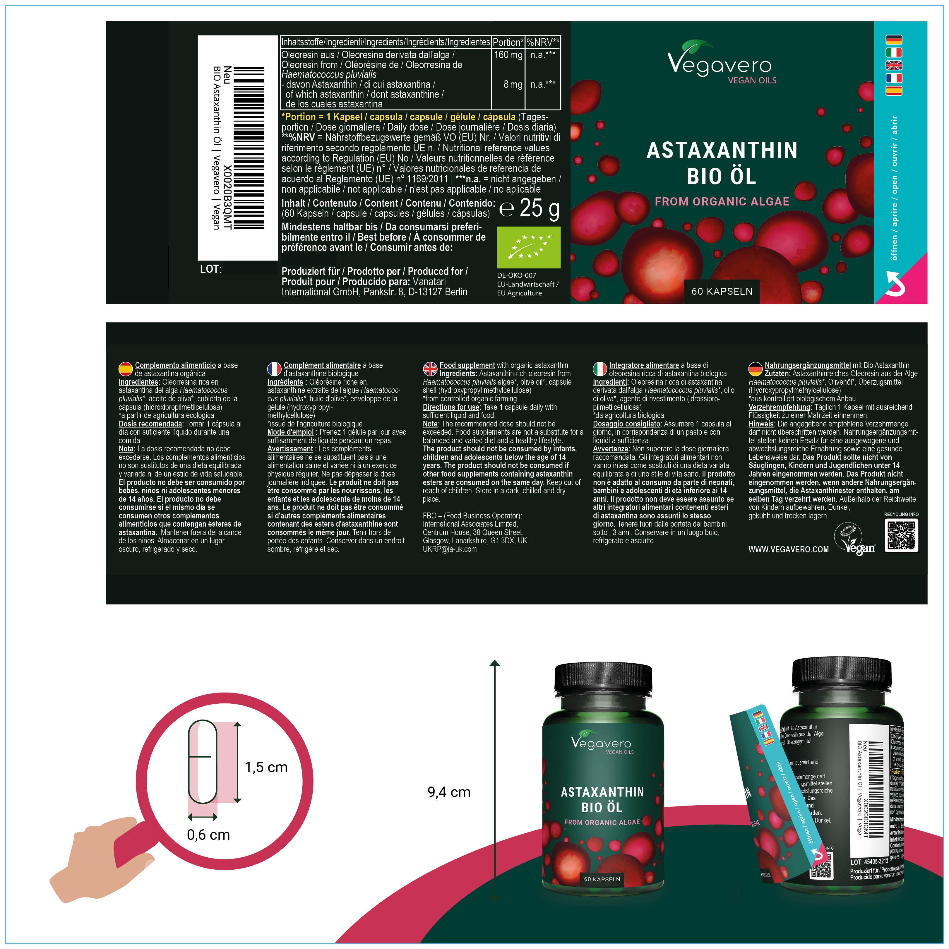 Astaxanthin Öl Kapseln Bio