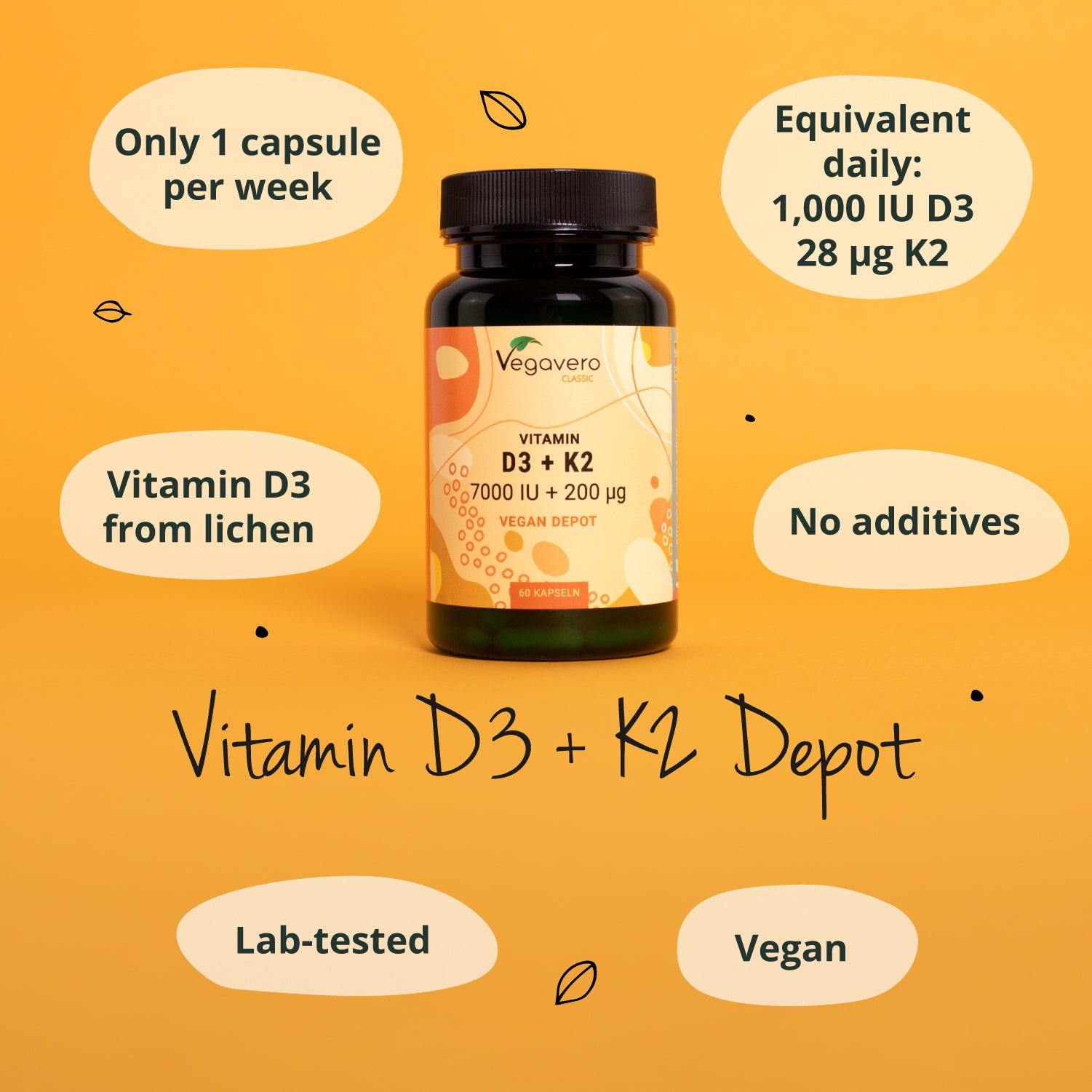 Vitamin D3 + K2 Depot Kapseln
