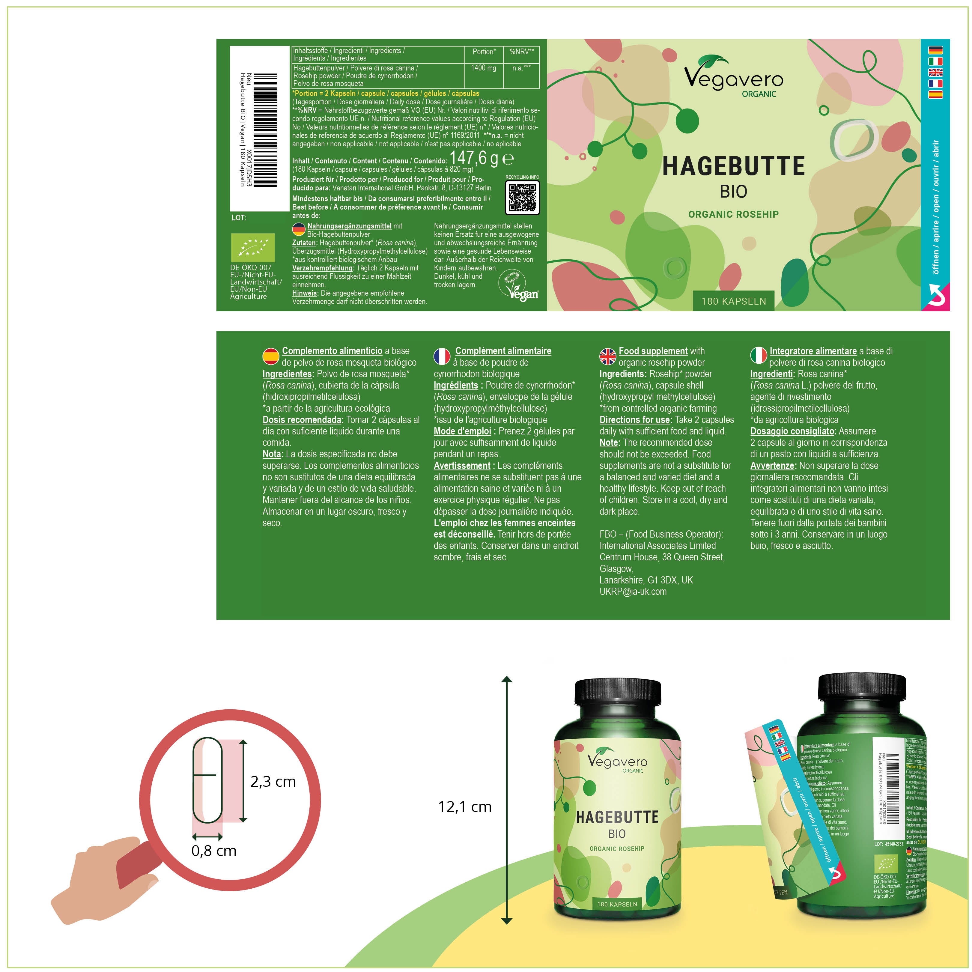 Hagebutte Kapseln Bio