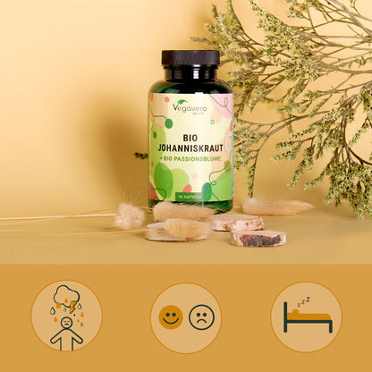 St. John's Wort + Passion Flower Capsules Organic