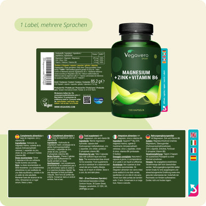 ZMA Kapseln: Zink + Magnesium + Vitamin B6