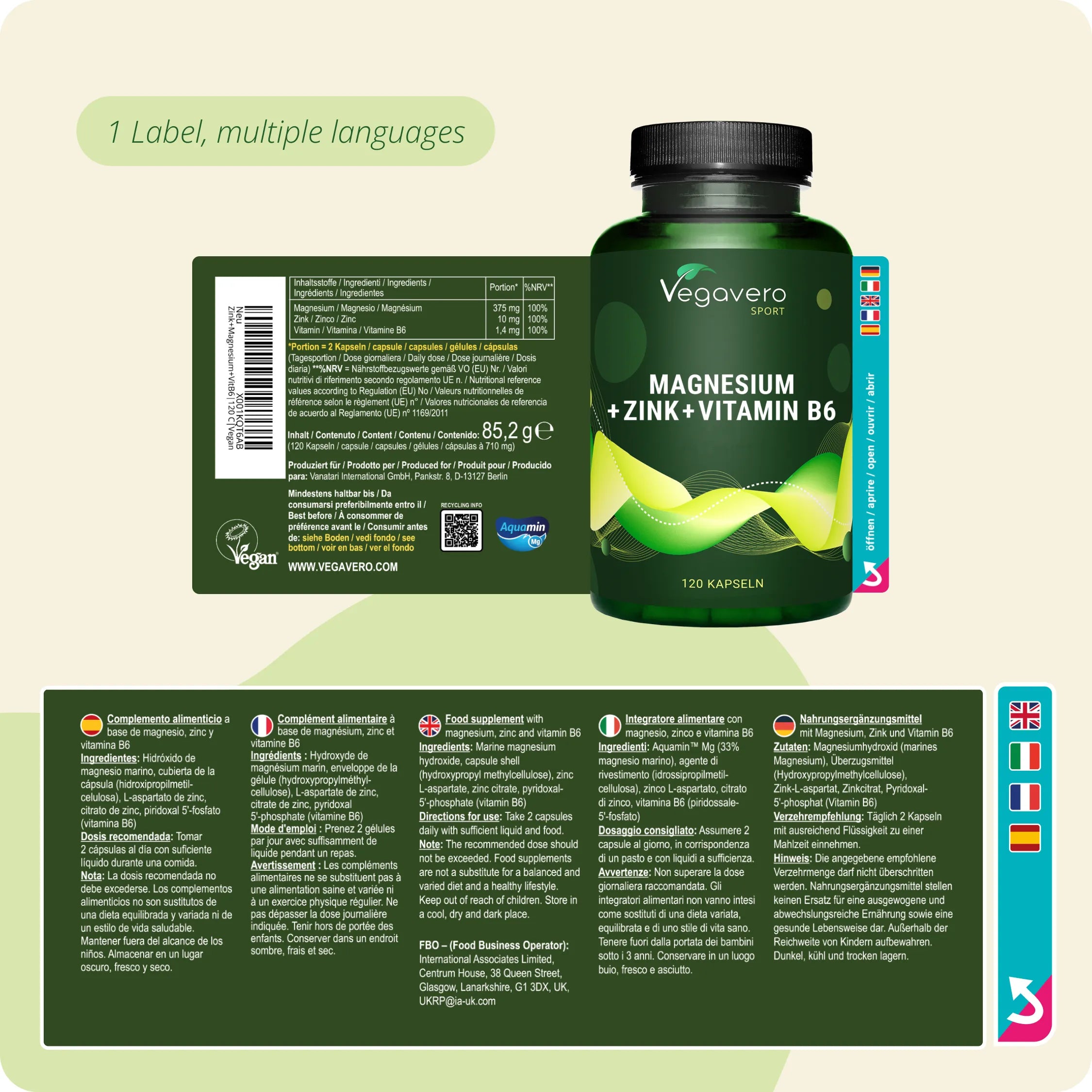 ZMA Kapseln: Zink + Magnesium + Vitamin B6