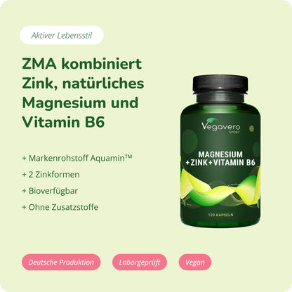 ZMA Kapseln: Zink + Magnesium + Vitamin B6