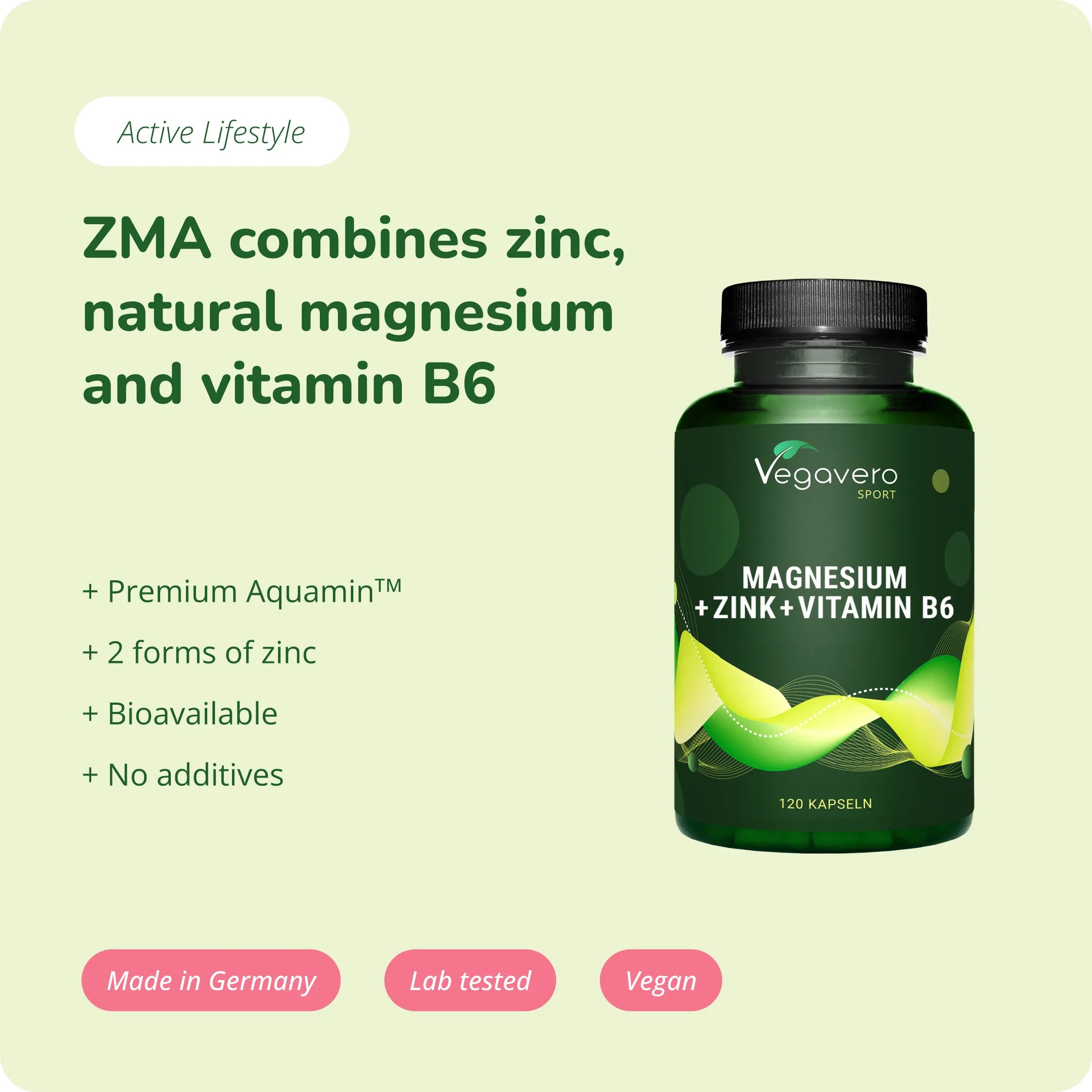 ZMA Kapseln: Zink + Magnesium + Vitamin B6