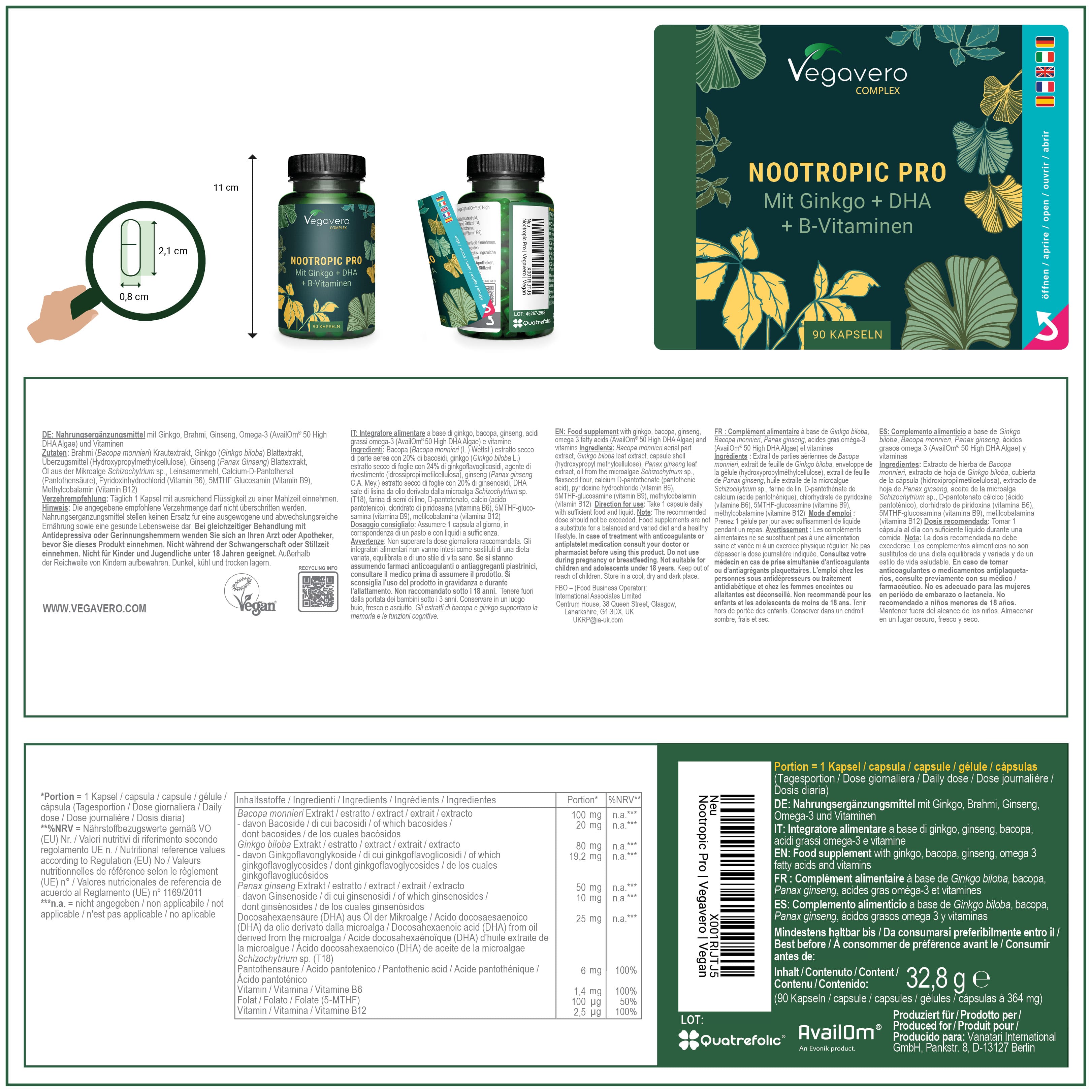 Nootropic Pro Complex Kapseln