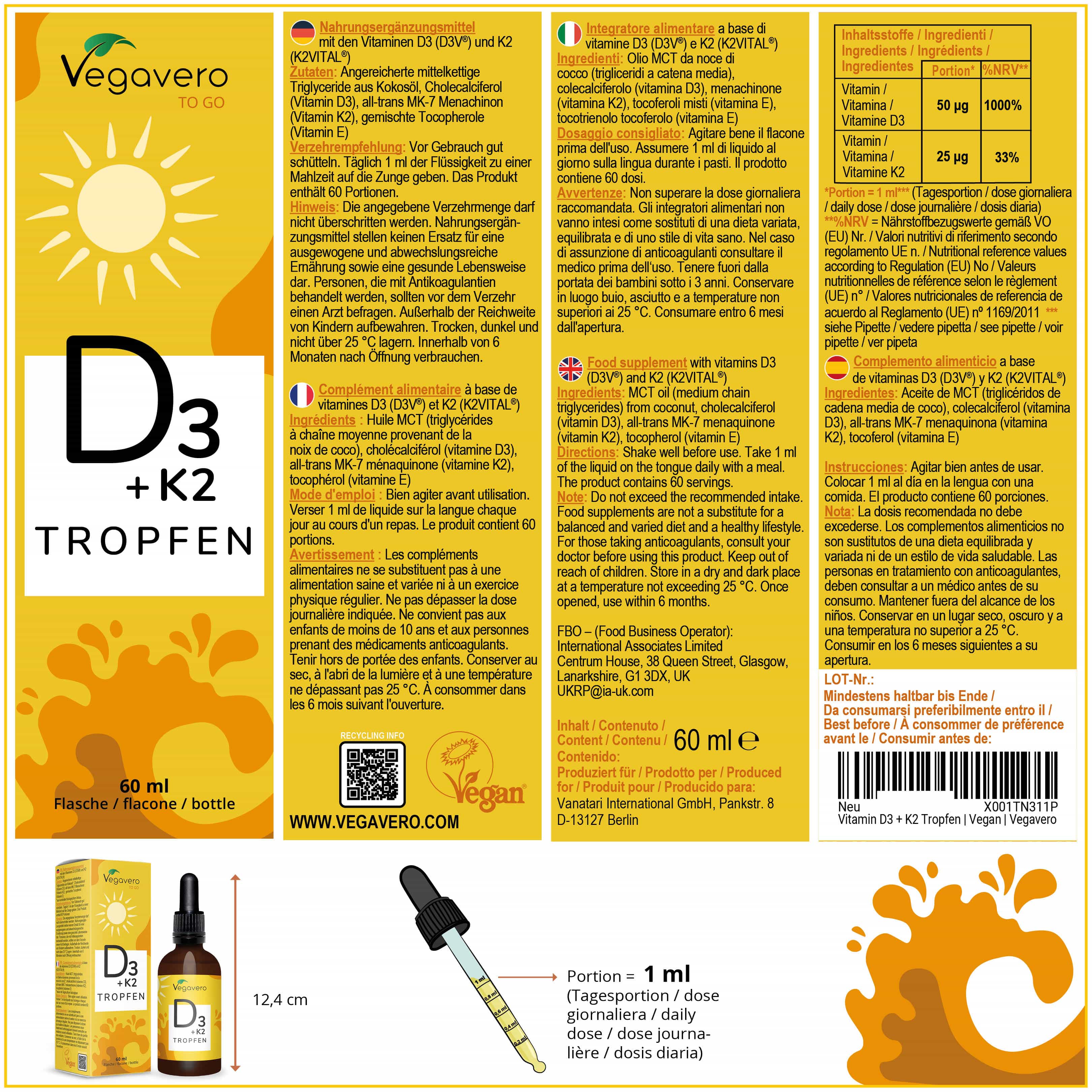 Vitamin D3 + K2 Tropfen