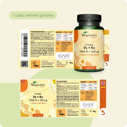 Vitamin D3 + K2 Depot Tabletten